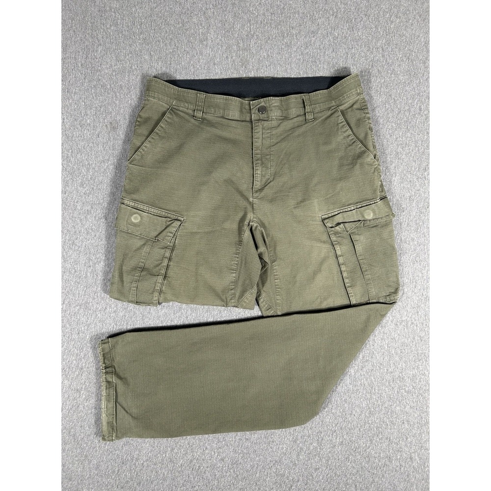 BYLT Premium Basics Men's 36‎ Olive Green Cargo Pants Ripstop Adjustable Cuff